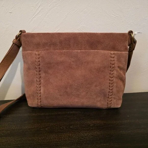 NWT The Sak Melrose Suede Crossbody/Shoulder Bag, Tobacco Brown - Picture 2 of 5